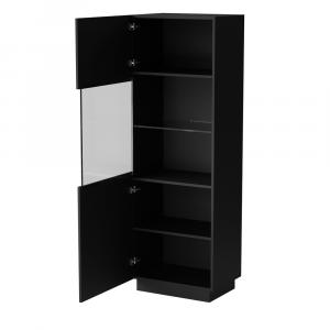 Witryna jednodrzwiowa czarna mat 60 x 178 cm Ardea