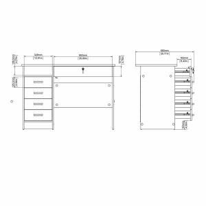 Biurko z szufladami dąb sonoma mat 110 cm Function