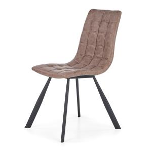 Krzesło tapicerowane K280 ekoskóra brązowa, nóżki czarne