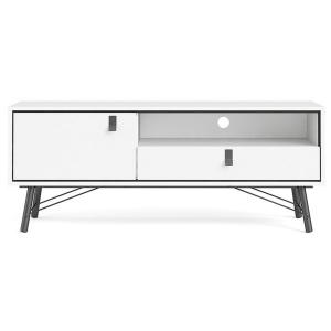 Szafka RTV biała / czarna mat 150 cm Ryan
