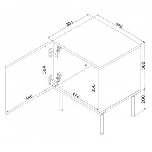 Komplet szafek nocnych beżowy mat 45 cm Linea