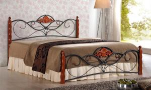 Łóżko Valentina 160 x 200 cm, czereśnia antyczna, czarny