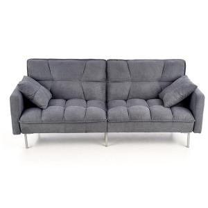 Sofa 2-osobowa rozkładana tapicerowana szara Roberto