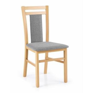 Krzesło tapicerowne Hubert 8 tkanina Inari 91 popielata, drewno lite bukowe dąb miodowy