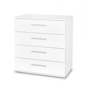 Komoda z szufladami biała mat / wysoki połysk 40 cm Lima