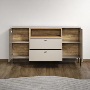 Komoda z szufladami i drzwiami kaszmir / dąb mat 154 cm Avolo