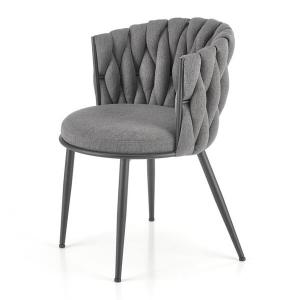Krzesło tapicerowane K516 popielate, nóżki czarne