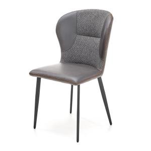 Krzesło tapicerowane K466 ekoskóra ciemny popiel, nóżki czarne
