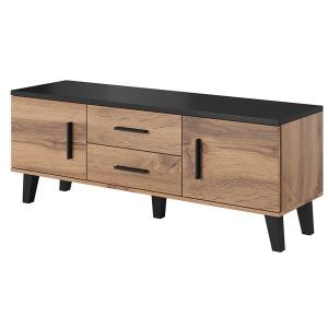 Szafka RTV dąb wotan / czarna mat 140 cm Livorno