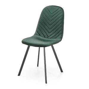 Krzesło tapicerowane K462 tkanina velvet ciemny zielony, nóżki czarne