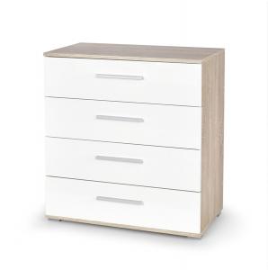 Komoda z szufladami dąb sonoma / biała mat / wysoki połysk 40 cm Lima