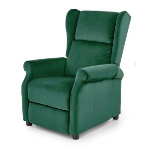Fotel rozkładany Agustin 2. tkanina velvet ciemny zielony