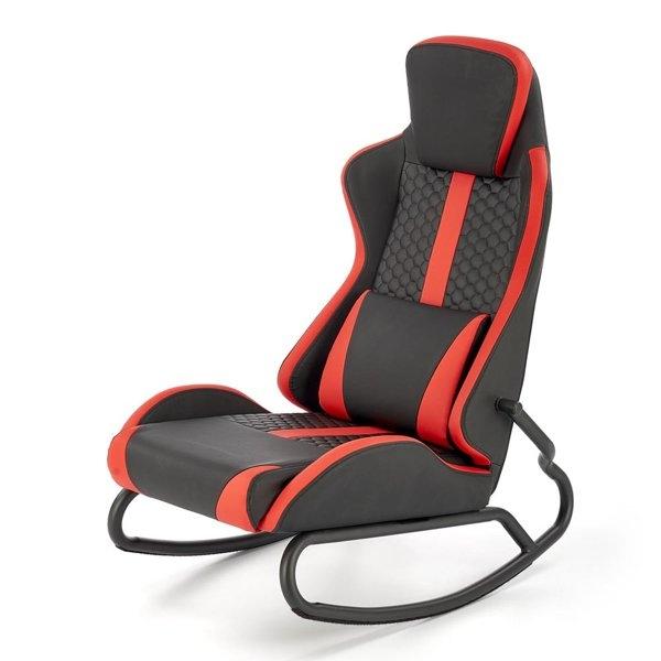 Fotel bujany Gamer czarny, czerwony