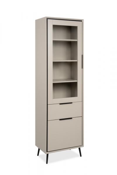 Witryna dwudrzwiowa z szufladami capuccino mat 60 x 200 cm Arona