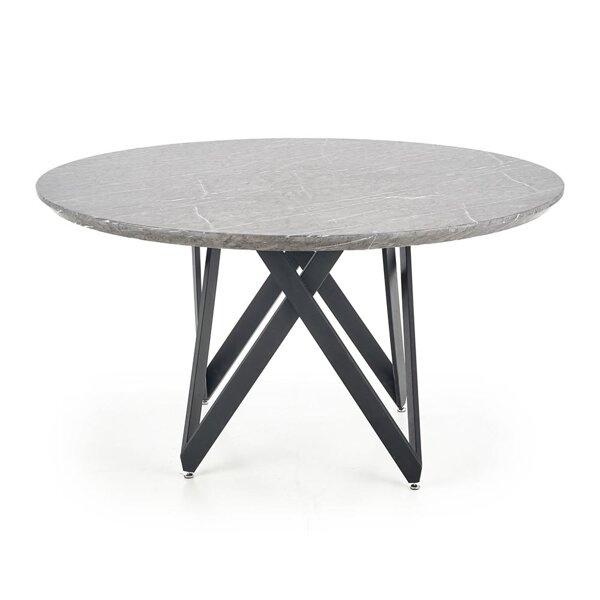 Stół okrągły szary marmur / czarny mat 140 cm Gustimo