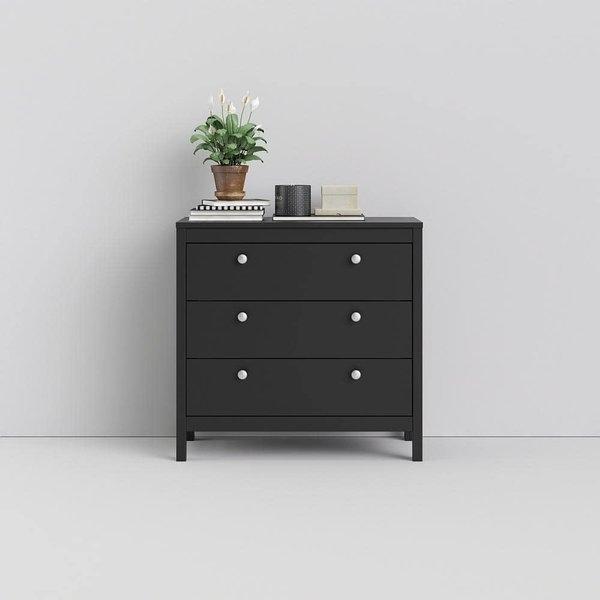 Komoda z szufladami czarna mat 82 cm Madrid