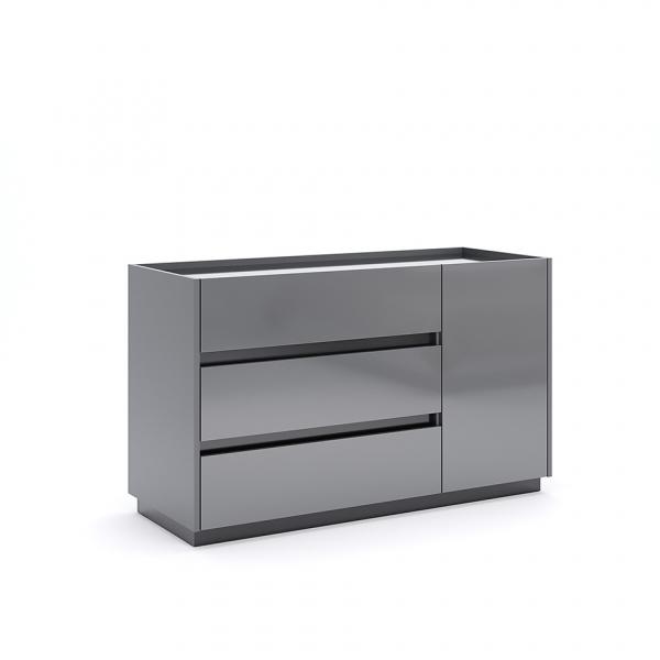 Komoda z drzwiami i szufladami antracyt mat 120 cm Teo