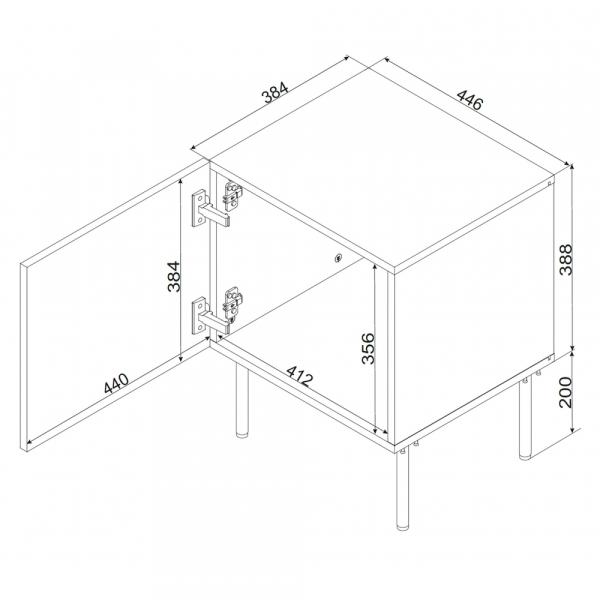 Komplet szafek nocnych beżowy mat 45 cm Linea