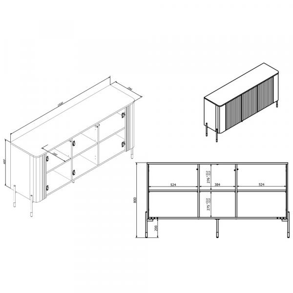 Komoda z drzwiami biała mat 150 cm Aria