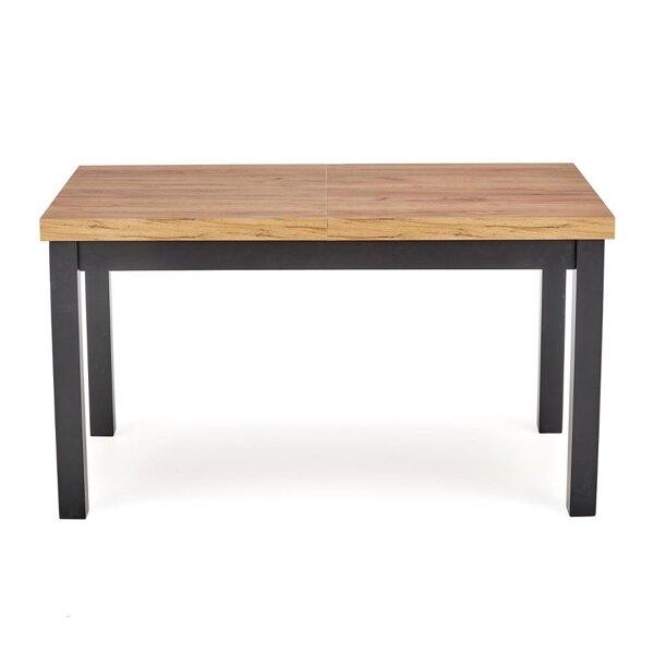 Stół rozkładany dąb craft / czarny mat 140 - 220 x 80 cm Tiago