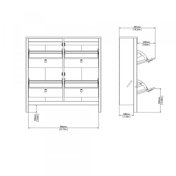 Szafka na buty jackson hickory mat 102 cm Madrid