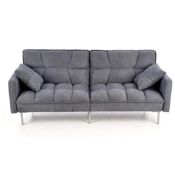 Sofa 2-osobowa rozkładana tapicerowana szara Roberto