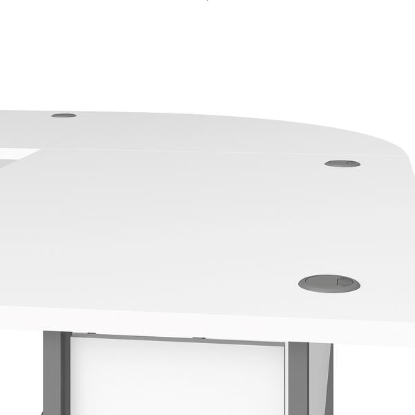 Biurko narożne białe mat 230 cm Prima