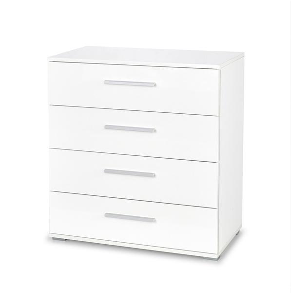 Komoda z szufladami biała mat / wysoki połysk 40 cm Lima