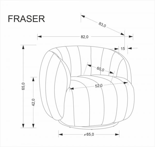 Fotel wypoczynkowy tapicerowany kremowy Fraser