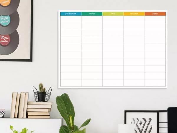 Tablica suchościeralna lean planer tygodniowy 060