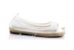 Białe espadryle siatka - laser cut baletki E-7