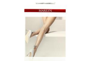 Charly P32 MARILYN szare rajstopy kabaretki z kokardką i szwem