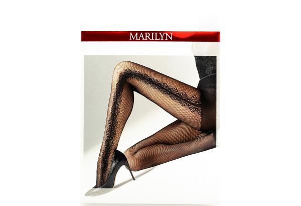 Charly P03 MARILYN rajstopy kabaretki z ozdobnym szwem na boku