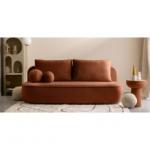Sofa z funkcją spania i pojemnikiem Bella miedziana, boucle