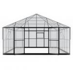 Oranżeria ogrodowa ProGlass Gazebo Large z fundamentem 17,8 m² szkło hartowane 4 mm, aluminium, czarna