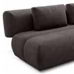Sofa z funkcją spania Dot ciemnobrązowa, obłe kształty