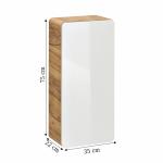OU-1536 Szafka łazienkowa wisząca Aruba 75x35x22 cm biały bianco/dąb craft złoty