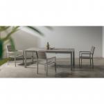 Zestaw ogrodowy Machio stół rozkładany 200-300 cm + 8 krzeseł, aluminiowy, beżowoszary, polywood