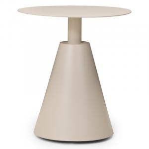 OU-1553 Stolik ogrodowy Piretto 50 cm, aluminium, okrągły, jasnobeżowy
