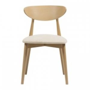 Krzesło drewniane do jadalni Diuna, jasnobeżowe/dąb sonoma