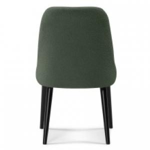 Krzesło tapicerowane Tillo ciemnozielone/czarne, boucle, drewno bukowe