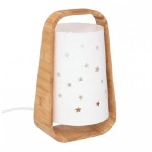 Lampa stołowa Star, biała, bambus