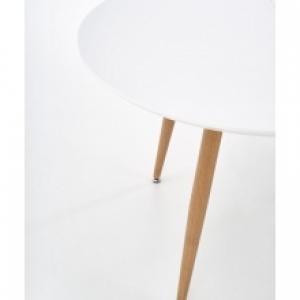Stół rozkładany Edward 120-200x75 cm owalny biały/dąb san remo