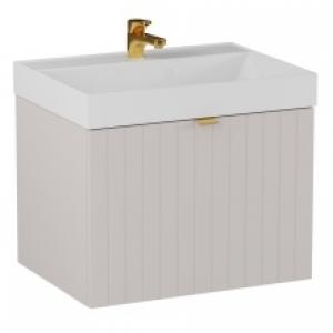Szafka pod umywalkę Harmo 60 cm beżowa, ryflowana, lakierowana