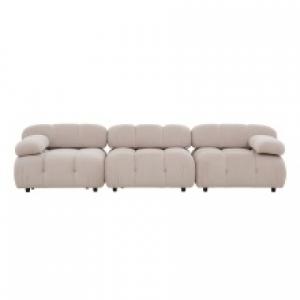 Sofa modułowa Fluf 3-częściowa, beżowa, welur