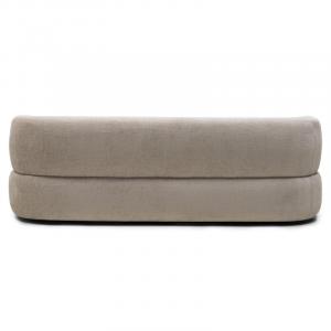 Sofa do salonu Tiubo jasnobeżowa, obłe kształty