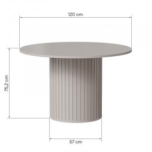 Stół do jadalni Foldo 120 cm, lamele, okrągły, kaszmirowy