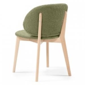 Krzesło tapicerowane Selva, oliwkowozielone/buk, boucle