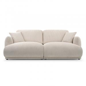 Sofa do salonu Chacco, sztruks, obłe kształty