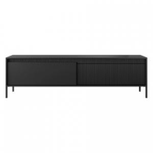 Szafka RTV Senso, 187 cm, lamele, czarna